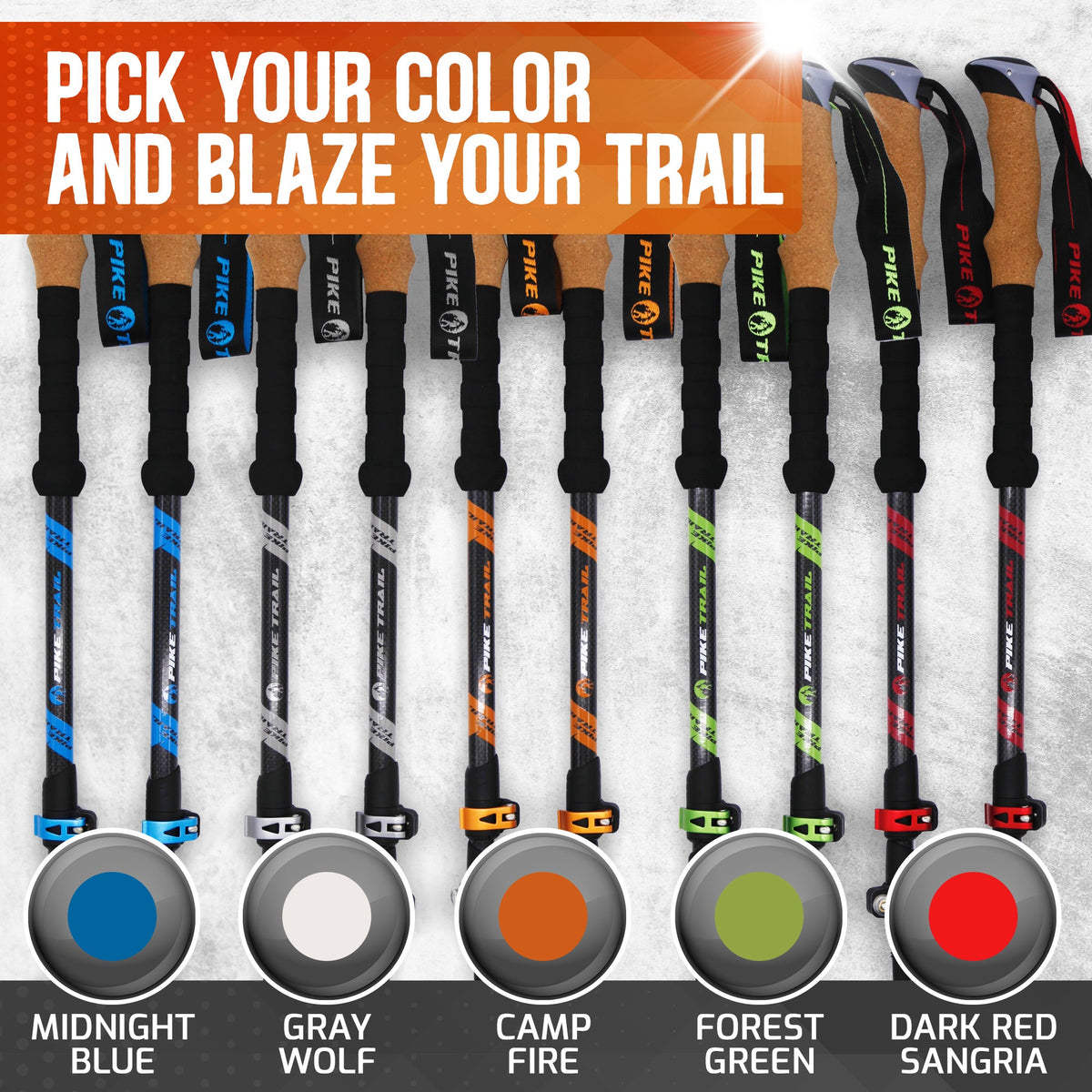 Pike Trail Carbon Fiber Trekking Poles