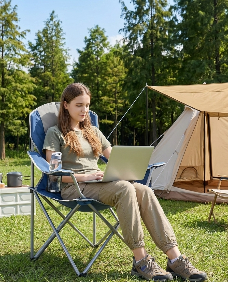 500-Lb Heavy-Duty Folding Camping Chair