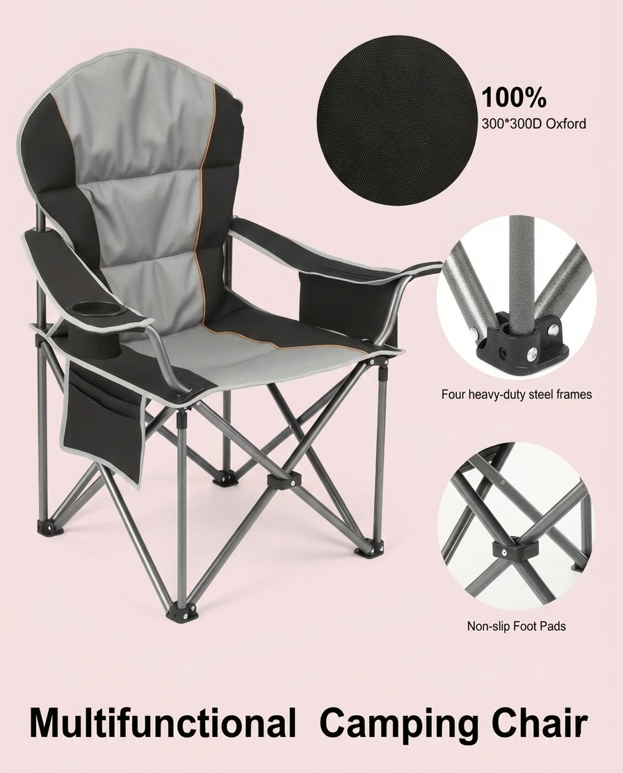 500-Lb Heavy-Duty Folding Camping Chair