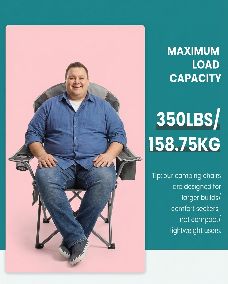 500-Lb Heavy-Duty Folding Camping Chair