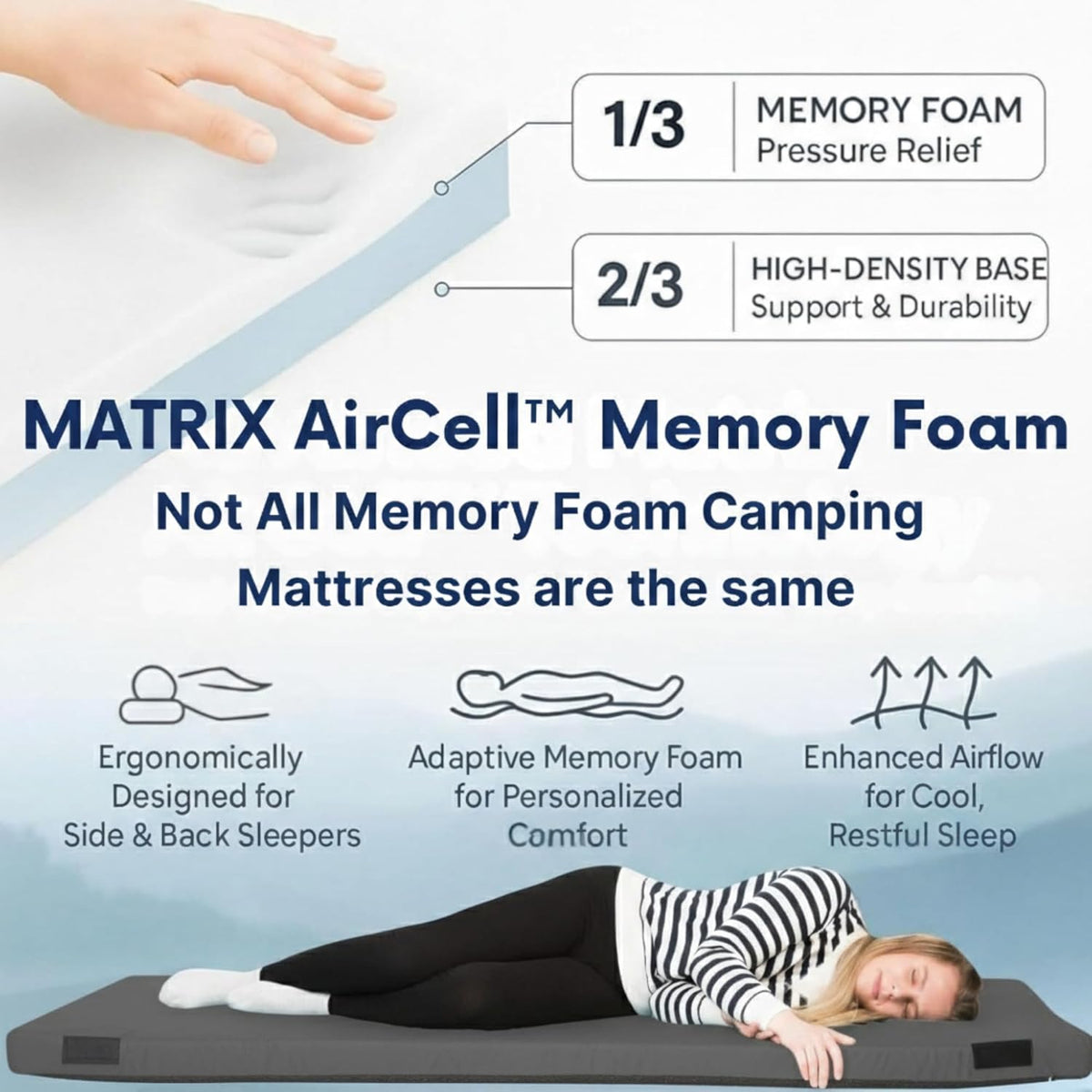 Matrix Air-Cell Memory Foam Camping Mattress
