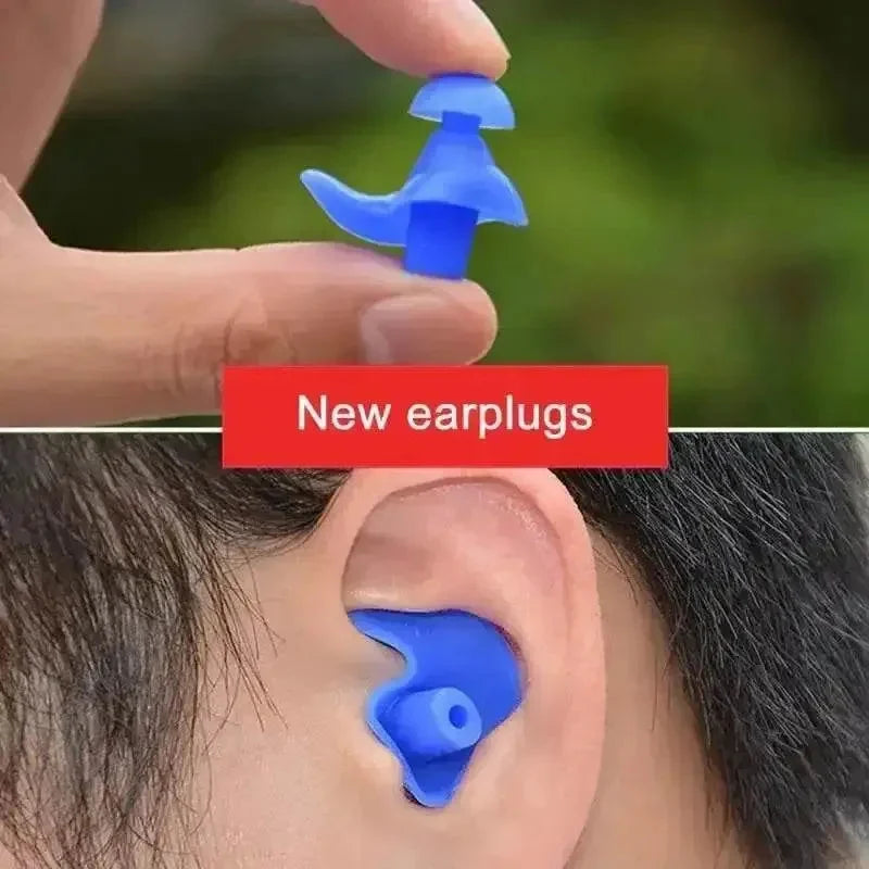 Blue Silicone Water Sports Earplugs Hypoallergenic