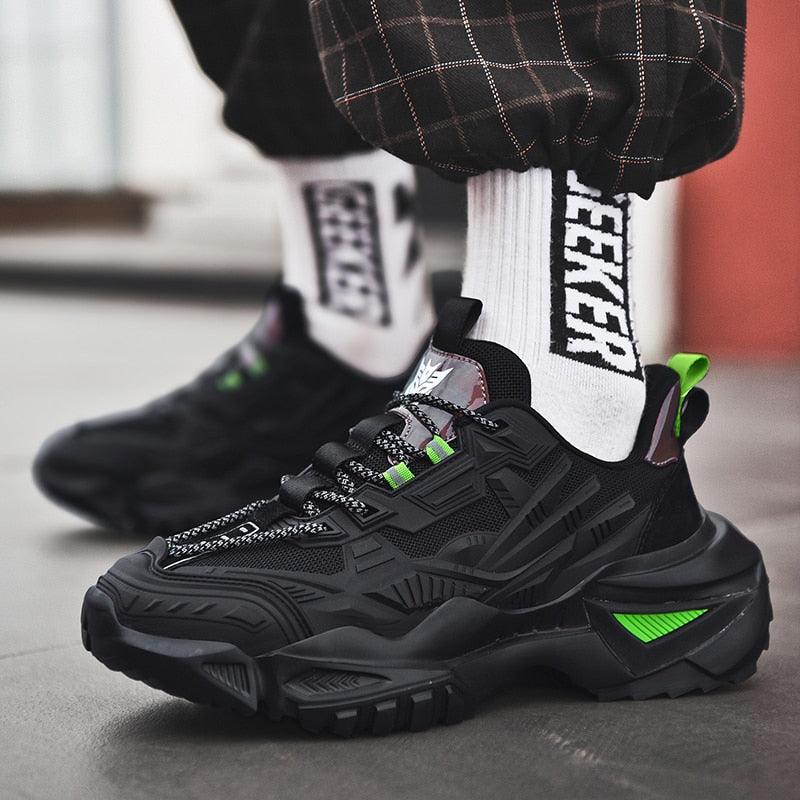 Mens Strong Casual Fashion Chunky Sneakers Height Increasing Spring Thick Sole Footwear Fashion High Quality Sneakers Slip on Walking Shoes High Top Casual Shoes For Men