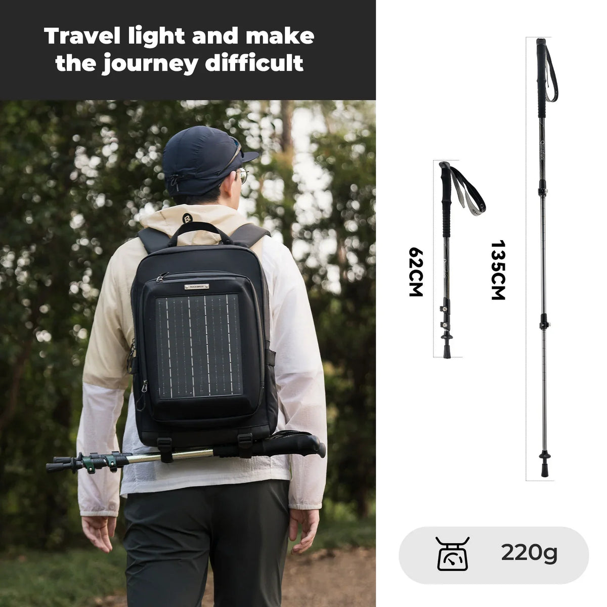 Ultra-Light 3-Section Trekking Pole